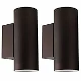 Klighten 2 Stück Aussenleuchte Aussenlampe Wand, GU10 Aluminium Up Down Außenwandleuchten, Wasserdichte IP65 Wandlampe Außen Wandleuchte Aussen für Garten Terrasse Eingang, ohne Leuchtmittel, Bronze