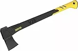 LEXIVON Axt 71cm aus Stahl der Grade A, mit verstärktem Griff eingespritztem Fiberglas, stoßdämpfendem, rutschfestem, die Griff umschlossen und überformt, inklusive Klingen Schutz