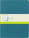 Moleskine Cahier Journal (3er Set Notizbücher mit blanko Seiten, Kartoneinband und Baumwollstickerei, Extra Large 19 x 25 cm, 120 Seiten), Lebhaftes Blau