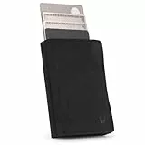 DONBOLSO Wallet Flip Geldbörse Herren - Slim Wallet mit Flipcase - Leder Kartenetui mit RFID Schutz - Geldbeutel Herren für bis zu 9 Karten mit Münzfach, Vintage Schwarz