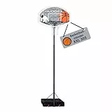 HUDORA Basketballständer XXL - Basketball Ständer von 260-305cm höhenverstellbar - Mobiler Outdoor Basketballkorb für Kinder/Jugendliche & Erwachsene - Basketballkorb mit Ständer & Rollen