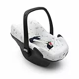 Original Dooky Seat Cover Schonbezug Dandelion für Babyschale Universalgröße geeignet für 3 und 5 Punkt Gurtsystem Autositz, für Altersgruppe 0+, weiß