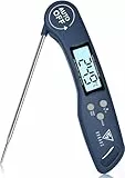 DOQAUS Grillthermometer Fleischthermometer Küchenthermometer Bratenthermometer Kochthermometer mit 3s Sofortiges Auslesen, LCD Bildschirm und Lange Sonde, für Kochen, BBQ (Navyblau)