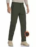 HFDWYJ Herren Wanderhose, wasserdichte Softshellhose, Outdoor Hosen, Warm mit ReiÃŸverschlusstaschen Herren Wanderhose, wasserdicht, Winddicht, Outdoorhoseo-Green-2XL#38