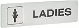 Seco Schild 'Ladies With Piktogramm', Acryl, gebürstetes Aluminium, 190 x 45 mm – 2 mm