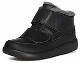 Eagsouni Winterstiefel Damen Herren Extra Weit Winterschuhe Winter Wasserdicht Warm gefütterte rutschfeste Stiefel Boots Diabetiker Schuhe mit Klettverschluss Schneestiefel für Senioren,Schwarz,43 EU