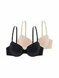 Dorina Set aus 2 niedrig gepolsterten Halb-BHS,Schwarz/Beige,75B