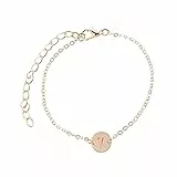 Amosfun Fußkettchen Für Frauen Armband Stilvoll Vintage Strandstil Gravur Buchstabe v Legierung Leichtgewichtig Tragbar Für Freundin Familie Freundinnen