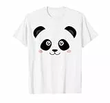 Niedliche Geschenke für Panda Liebhaber by DAIMMER Cute Panda Face T-Shirt, Kinder, Unisex-Kinder, Unisex-Erwachsene, Kurzarm, Novelty-T-Shirts, T-Shirt, Weiß, S