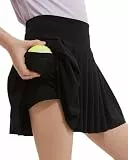 BebreezChic Sportrock Kinder Mädchen Tennis-Röcke mit Taschen Hose Drunter Faltenrock Plissee Hohe Taille Sommerrock Minirock Running Röcke, Schwarz A, 7 Jahre