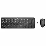 HP 235 - Tastatur-und-Maus-Set - 3-Zone Layout, QWERTZ, Low Profile Key travel - Full Size - kabellos - 2.4 GHz - Deutsch - Schwarz - Smart Buy