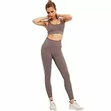 Jetjoy Damen Sportanzüge Jogginganzug 2 Stücke Nahtlose Sport Crop Tank und Gym Leggings Workout Set Damen Yoga Outfit Fitness Bekleidung Trainingsanzug Sport Set