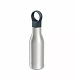 Joseph Joseph Loop - Vakuumisolierte auslaufsichere Thermo-Trinkflasche 500 ml, doppelwandig, für Heiß- und Kaltgetränke - Rostfreier Stahl