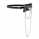 CHIC DIARY Taillengürtel mit Kleiner Tasche Mini Hüfttasche Damen Mode Bauchtasche Gürteltasche Gürtel mit Kette