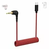 Zosvoses USB C auf 3,5 mm TRS Mikrofonkabel für Rode, Movo, Comica,VideoMic, Hollyland Lark M1 / M2 / MAX / 150 / M1 / MAX Duo DAC Audio-Ausgang Spiralkabel für Android iPhone 17/16/15, Smartphone