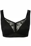 Ulla Popken Damen große Größen Übergrößen Plus Size Minimizer-BH, Spacer-Schalen, ohne Bügel schwarz 110D 830098100-110D