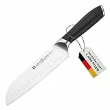 GROSSMAN® 370CM - Comfort| Santoku Messer 31,3 cm | Ultrascharfer Küchenmesser | Deutschem Edelstahl Klinge 17,5 cm | mit Ergonomischen Griff 13,8 cm (220 Gramm)