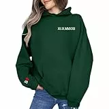 Angxiwan Sweatshirt Jacke Damen,Hoodie für Damen Buchstaben Druck Kapuzenpullover Mode Sweatshirt mit Kapuze Elegant Bekleidung Oberteil Teenager Mädchen Vintage Locker Casual Baumwolle Pullover