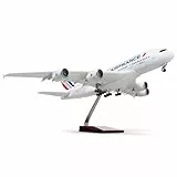 QIYUMOKE A380 Frankreich 1/160 großes Flugzeugmodell -18 Zoll Airbusa380 Druckguss -Flugzeugmodell für Erwachsene -Model Flugzeug mit Stand für Luftfahrtbegeisterte Geschenke oder Dekorationen