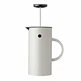 Stelton French Press EM77 - Französische Kaffeepresse, Kaffeemaschine, Isolierkanne, leicht zu öffnen & schließen - Spülmaschinenfeste Teile - Inkl. Messlöffel - 1 Liter (8 Tassen), Weiß