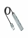 Lemorele USB Hub 3.0/2.0 mit verlängertem 60cm Kabel Anschlüssen Kompatibel mit MacBook Pro Windows Laptops und Anderen Geräten mit USB-Anschlüssen