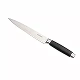 LE CREUSET Schinkenmesser, 20 cm 18/8 Edelstahlklinge mit glattem Schliff, Kunststoffgriff, Rostfrei, Schwarz/Silber, 98000420000300