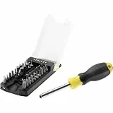 STANLEY 34-teiliges Schraubendreher Bit-Set (große Bit-Auswahl, Phillips, Schlitz, Torx, Innensechskant, praktischer Organizer, magnetischer Bithalter) STHT0-70885