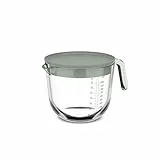 Mepal - Glas Messbecher mit Deckel Chef it - Leicht ablesbare, eingravierte Skala - Mikrowellen- & Backofengeeignet (ohne Deckel) - Hochwertiges Glas - Spülmaschinengeeignet - 1000 ml - Nordic sage