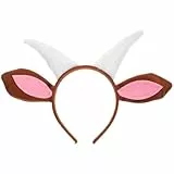 Amosfun ZiegenkostüM Stirnband Aus KurzplüSch – Lustiges Cartoon Tier Kopfband FüR Cosplay Halloween Und SchulauffüHrungen