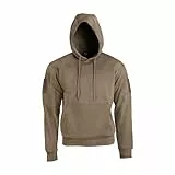 Mil-Tec Tactical Hoodie Herren • Sportlicher Kapuzenpullover mit Kängurutasche, Schultertaschen & Patch-Flächen • Taktischer Pullover für Freizeit & Training • Sweatshirt in Ranger Green, L