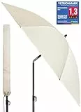 4smile Sonnenschirm Balkon Ø 180cm, Beige - Sonnenschirm Strand mit Hülle - Balkonschirm mit Knickfunktion, UPF 50+ Gartenschirm, Strandschirm windfest stabil SunnyJoy