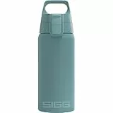 SIGG - Isolierte Trinkflasche - Thermosflasche Shield Therm One Morning Blue - kohlensäurehaltige Getränke - Auslaufsicher - Spülmaschinenfest - BPA-frei - 90% recycelter Edelstahl - Graublau - 0,5L