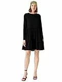 Koton Women Tiered Mini Dress Long Sleeve Crew Neck
