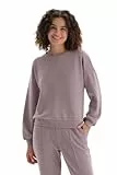 Dagi Women's Light Lilac Crew-Neck Long Sleeve Sweatshirt, Light Lilac,S
