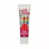 FunCakes Food Colour Gel Rot: Hochkonzentrierte Lebensmittelfarbe für Teig, Sahne, Fondant, Marzipan. Einfache Dosierung. Einzelne Tropfen, um lebendige Farben zu erzeugen. Halal. 30 g.