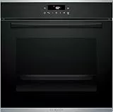 Bosch HBA272BB3, Serie 4, Einbau-Backofen, 60 x 60 cm, Pyrolyse-Selbstreinigung, LED Touch Control, 3D-Heißluft, 10 Automatikprogramme, Hydrolytische Reinigungshilfe, Schnellaufheizung, Schwarz