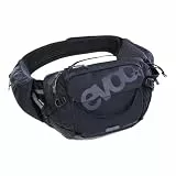 EVOC HIP PACK PRO 3 + HYDRATION BLADDER 1,5, Hüfttasche (AIR FLOW CONTACT SYSTEM, AERO FLEX Hüftgurt, inkl. 1,5l Trinkblase und Flaschenhalter, One Size), Schwarz