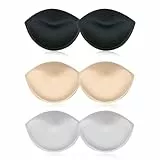 Pluvyze 3 Paar BH Einlagen,BH Einlagen Push up,Push up Pads,Herausnehmbar,Weich und Atmungsaktiv,Geeignet für Bikini,Sport (Schwarz,Weiß,Hautfarben)