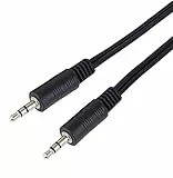 PremiumCord Klinkenkabel 2m, Klinkenstecker 3,5mm, StereoJack Stecker auf Stecker, Aux Headset Audio Verbindungskabel, Für TV Handys MP3 HiFi, geschirmt, Farbe schwarz 2m