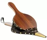 katmerio Blasebalg, Handblasebalg Luftgebläse Aus Holz, Goldfarbene Ziernägel, Kamin & Grill für Grill Feuer Blasebalg Outdoor Kochen, 30.5 x 12.5 x 3 cm