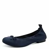 Marco Tozzi Damen Ballerinas weiches Feel Me Fußbett weiches Innenfutter Vegan Modern, blau (Navy), 39 EU