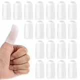 Lusofie 20 Stück Fingerschutz Silikon Gel Finger Sleeves Gummi-Fingerkuppenschutz Wasserdicht Daumenschutz Fingerschutz Bei Verletzung(Weiß)
