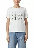 Comma Jersey-T-Shirt mit Strasssteinchen