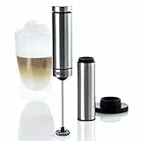 AdHoc MS10 Batteriebetriebener Milch- und Saucenschäumer RAPIDO mit Ständer, Edelstahl/Kunststoff