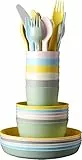 Ikea Geschirrset KALAS Schälchen, Teller, Besteck und Becher für Kinder - robustes Polypropylen - spülmaschinenfest