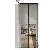 Sekey Fliegengitter Balkontür Beliebig Zuschneidbar, Magnet Selbstklebend Insektenschutz Ohne Bohren, für Balkon Terrasse Zimmer, bis 155x245cm, Schwarz