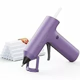 Tilswall Kabellose Heißklebepistole, Schnellaufheizung mit 2000-mAh-Akku, 20 Premium-Klebesticks, Mini-Klebepistole ideal für Basteln, DIY-Geschenke und Reparaturen, lila