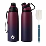 Fjbottle Edelstahl Trinkflasche Sport mit Magnetischem Deckel 1L, 800ml, 600ml, 400ml BPA-Frei Auslaufsichere Kinder Flasche - Kohlensäure geeignet 1500ML Wasserflasche Thermo für Schule, Fitness