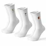 BISOUSOX Aperol Spritz Lustige Socken Herren Baumwolle Tennissocken Ohne Naht Damen Geschenke für Männer Fun Sportsocken mit Stickerei für Laufen Fitnessstudio,Alltag für Arbeit 3 Paare 39-42/43-46