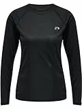 newline Women's Women CORE Running T-Shirt L/S, Schwarz, L